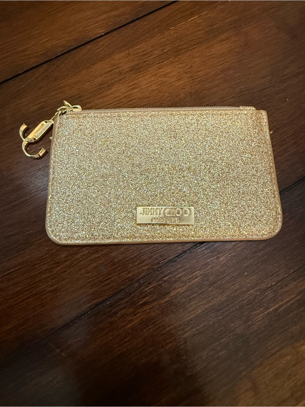 Jimmy Choo parfums glittery coin/perfume pouch, 3" x 5"
